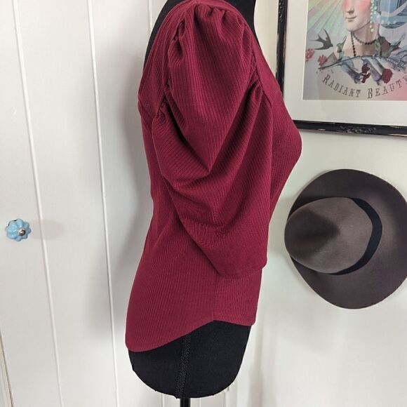 We the Free Free People Puff Sleeve Fairy Whimsigoth Boho Preppy Romantic Top M - Picture 5 of 10